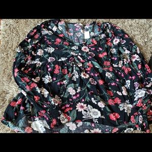 american eagle floral baby doll shirt